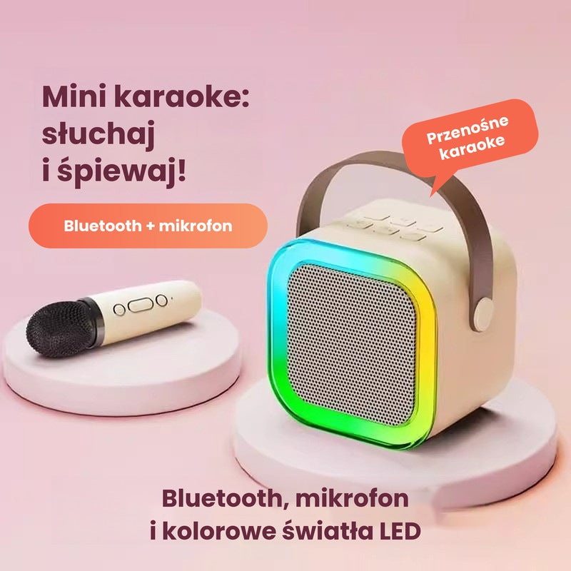 Mini zestaw do karaoke z głośnikiem Bluetooth i mikrofonami