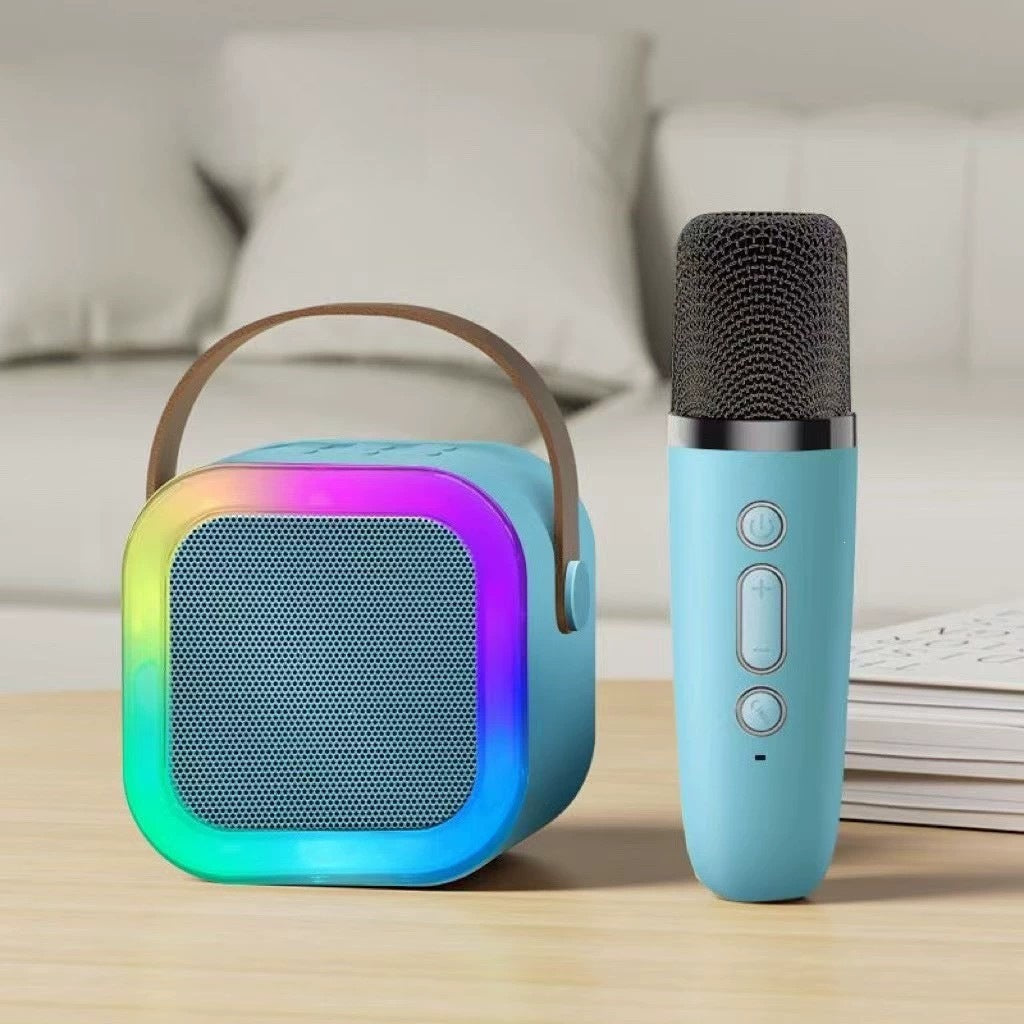 Mini karaoke Bluetooth z mikrofonami – głośnik dla dzieci i dorosłych